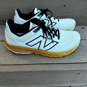 New Balance White Sneakers with Yellow Soles